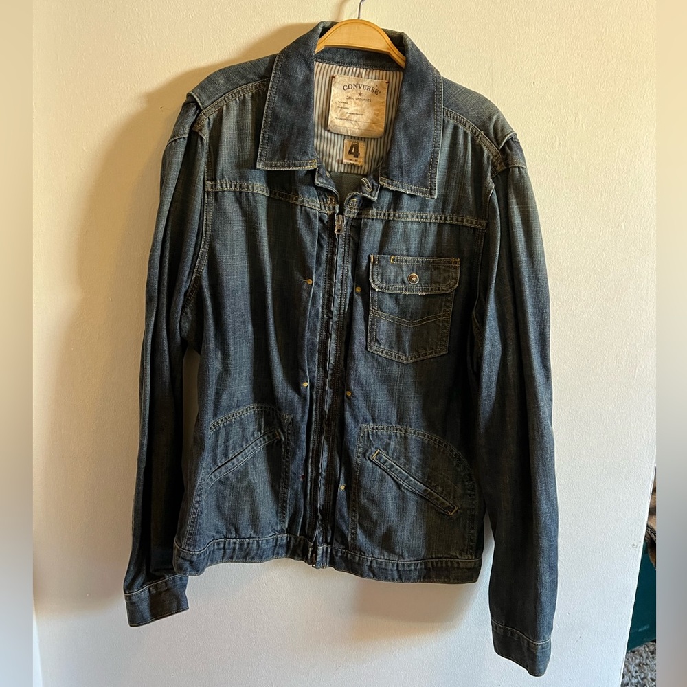 JOHN VARVATOS BEATLES FULL DUAL ZIP POCCKETS DENIM CONVERSE JACKET - Size: XL
